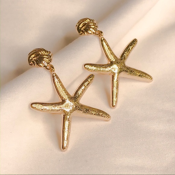 FrameWork Jewelry Jewelry - Mermaid Collection 🧜🏻‍♀️ Gold Sea Stars Earrings